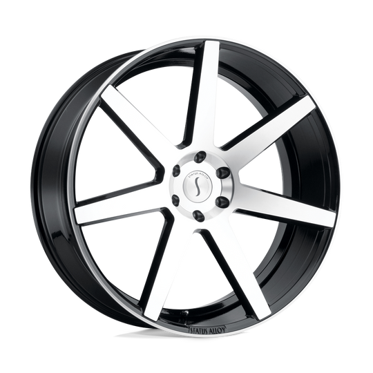 2410JUR155120F74 - Status Journey 24X10 5X120  15mm Gloss Black W/ Machined Face - Status Wheels Canada
