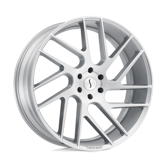 2090JGR256135S87 - Status Juggernaut 20X9 6X135  25mm Silver W/ Brushed Machined Face - Status Wheels Canada