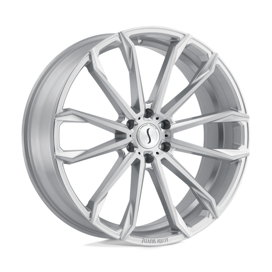 2090MST056140S12 - Status Mastadon 20X9 6X139.7  5mm Silver W/ Brushed Machined Face - Status Wheels Canada