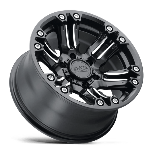 1785ASG-85114M71 - Black Rhino Asagai 17X8.5 5X114.3 -18 mm Matte Black & Machined W/ Stainless Bolts - Black Rhino Wheels Canada