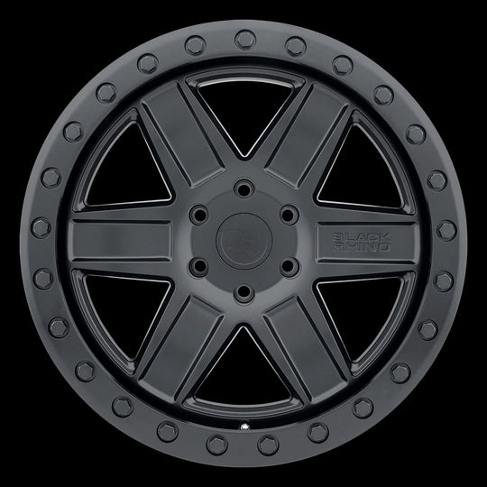 1790ATA005140M78 - Black Rhino Attica 17X9 5X139.7  0mm Matte Black W/ Black Ring - Black Rhino Wheels Canada
