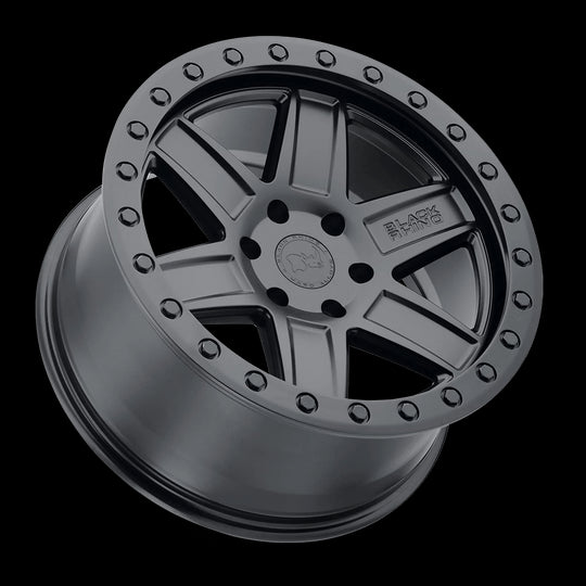 1790ATA005140M78 - Black Rhino Attica 17X9 5X139.7  0mm Matte Black W/ Black Ring - Black Rhino Wheels Canada