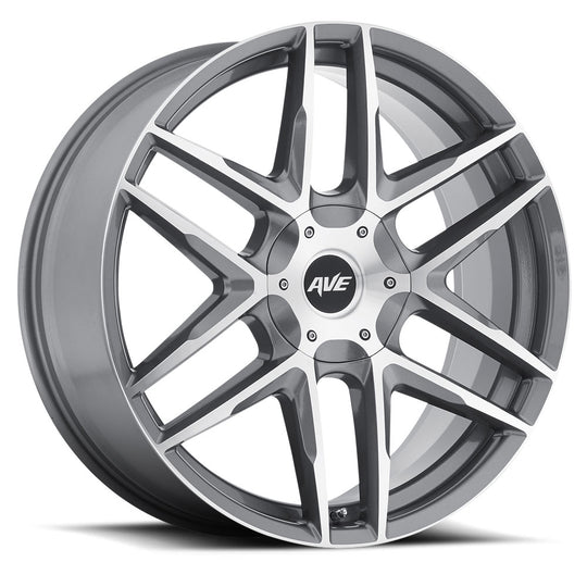 A613-2290003218G - MKW A613 22X9 5X115 / 5X120.65 18mm Satin Grey Machined - MKW Wheels Canada