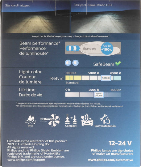H4XULED Philips X-tremeUltinon LED H4XULED - X-tremeVision - LED Headlight Philips Bulbs