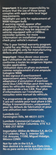 9008XULED XtremeUltinon LED Philips Bulbs