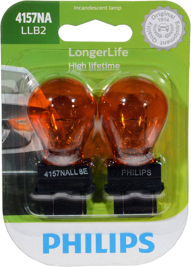 4157NALLB2 Philips LongerLife Miniature 4157NALL - LongerLife - Twin Blister Pack Philips Bulbs