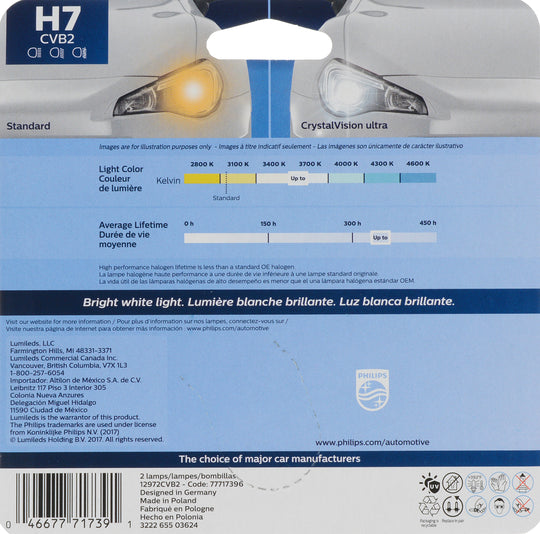 H7CVB2 Philips CrystalVision ultra Headlight H7 - CrystalVision Ultra - Twin Blister Pack Philips Bulbs