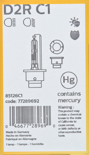 D2RC1 Philips Xenon HID lamp D2R - Standard - Single Commercial Pack Philips Bulbs