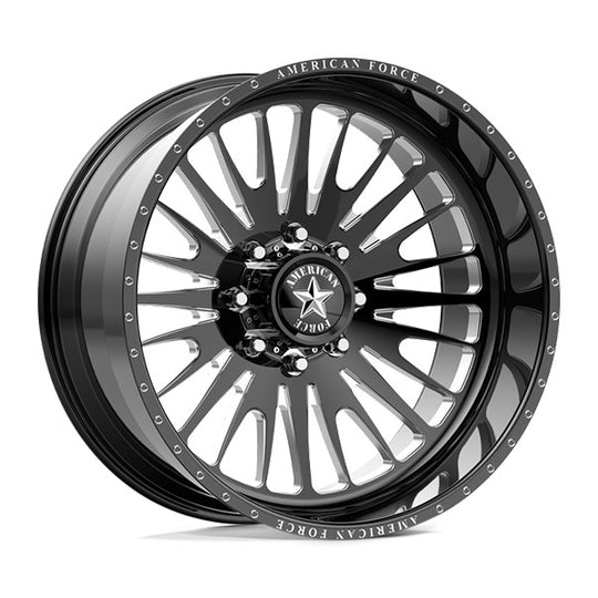 AFTNCKH37D22-5-20 - American Force AFW Nexus 24X12 8X165.1 -55mm Gloss Black Mill-Mach - American Force Wheels Canada