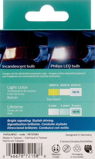 1141WLED Philips Ultinon LED 1141WLED - Ultinon LED - White Philips Bulbs
