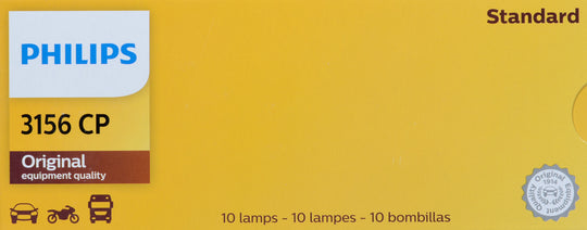 3156CP Philips Standard Miniature 3156 - Standard - Multiple Commercial 10-Pack Philips Bulbs