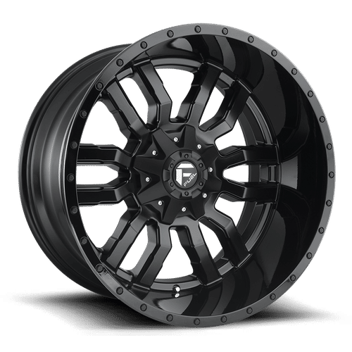 D59622001757 - Fuel Off-Road D596 Sledge 22X10 8X170 ET 10mm Matte Black Gloss Black Lip - Fuel Off-Road Wheels Canada