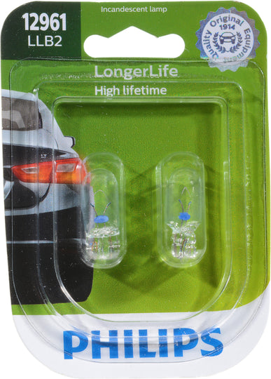 12961LLB2 Philips LongerLife Miniature 12961LL - LongerLife - Twin Blister Pack Philips Bulbs