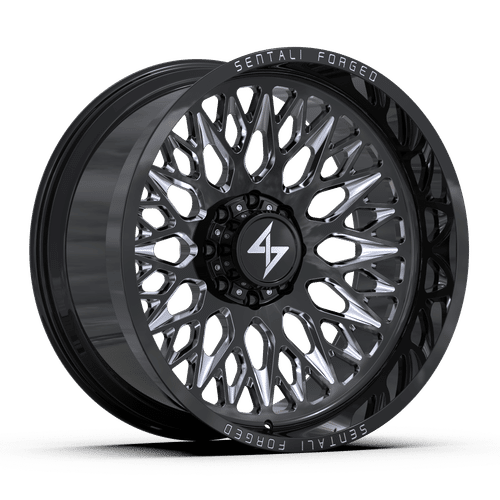 SF626148376BM - Sentali Forged SF6BM 26X14 8X170 ET -76MM Gloss Black Milled - Sentali Forged Wheels Canada