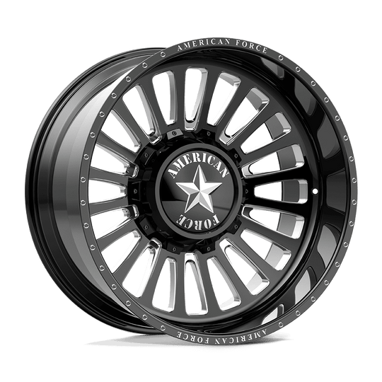 AFTNDC03G24-5-21 - American Force AFW Bane 24X12 8X180 -55mm Gloss Black Mill-Mach - American Force Wheels Canada