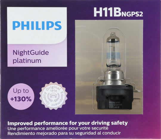 H11BNGPS2 Philips NightGuide platinum Headlight H11B - NightGuide Platinum - Twin Special Pack Philips Bulbs