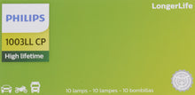 Load image into Gallery viewer, 1003LLCP Philips LongerLife Miniature 1003LL - LongerLife - Multiple Commercial 10-Pack Philips Bulbs