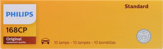 168CP Philips Standard Miniature 168 - Standard - Multiple Commercial 10-Pack Philips Bulbs