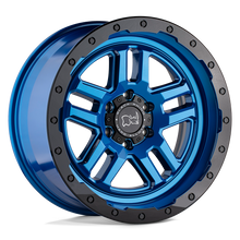Charger l'image dans la galerie, 1795BTW126135B87 - Black Rhino Barstow 17X9.5 6X135  12mm Dearborn Blue W/ Black Ring - Black Rhino Wheels Canada