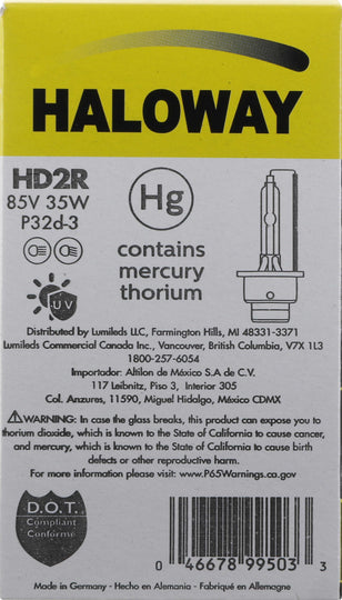 HD2R Haloway Xenon HID lamp D2R - Haloway Standard Xenon - Single Commercial Pack Philips Bulbs