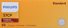 Load image into Gallery viewer, 57CP Philips Standard Miniature 57 - Standard - Multiple Commercial 10-Pack Philips Bulbs