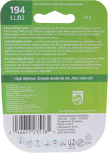 Load image into Gallery viewer, 194LLB2 Philips LongerLife Miniature 194LL - LongerLife - Twin Blister Pack Philips Bulbs