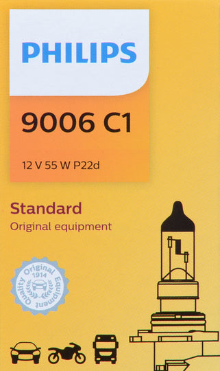 9006C1 Philips Standard Headlight 9006 - Standard - Single Commercial Pack Philips Bulbs