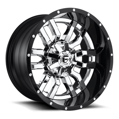 D27022001750 - Fuel Off-Road D270 Sledge 22X10 8X170 ET -13mm Chrome Plated Gloss Black Lip - Fuel Off-Road Wheels Canada