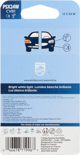 PSX24WCVB1 Philips CrystalVision Fog Bulb PSX24W - CrystalVision Ultra - Single Blister Pack Philips Bulbs