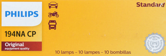 194NACP Philips Standard Miniature 194NA - Standard - Multiple Commercial 10-Pack Philips Bulbs