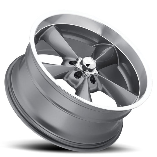 OS 580-5475-00 GML - B/G Rod Works Old School 15X8 5X120.65 ET 0mm Gun Metal Machined Lip - B/G Rod Works Wheels Canada
