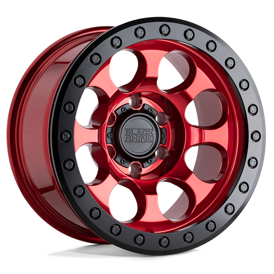 1785RIT006135R87 - Black Rhino Riot 17X8.5 6X135  0mm Candy Red W/ Black Ring & Bolts - Black Rhino Wheels Canada