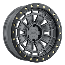 Charger l'image dans la galerie, 1795DAL126140G12 - Black Rhino Dalton 17X9.5 6X139.7  12mm Matte Gunmetal W/ Black Lip Edge &amp; Brass Bolts - Black Rhino Wheels Canada