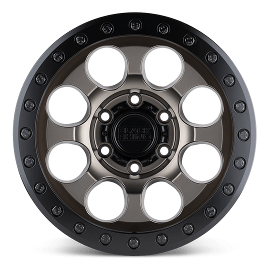 1785RIT006135Z87 - Black Rhino Riot 17X8.5 6X135  0mm Matte Bronze W/ Black Ring & Bolts - Black Rhino Wheels Canada