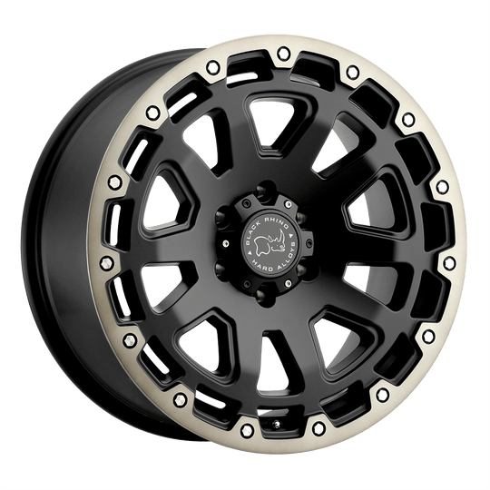 2090RAZ005140M78 - Black Rhino Razorback 20X9 5X139.7  0mm Matte Black W/ Machined Dark Tint Lip - Black Rhino Wheels Canada