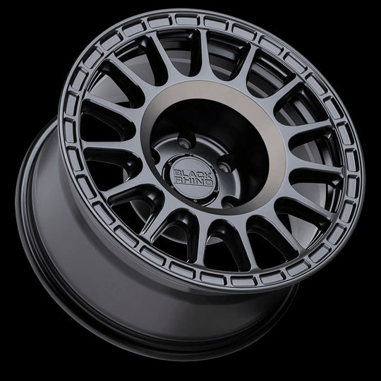 1785SND006140M12A - Black Rhino Sandstorm 17X8.5 6X139.7  0mm Semi Gloss Black W/ Machined Dark Tint Ring - Black Rhino Wheels Canada