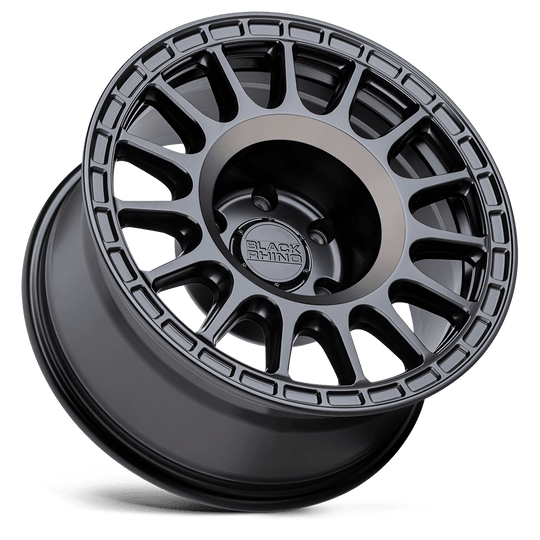 1570SND155114M76A - Black Rhino Sandstorm 15X7 5X114.3  15mm Semi Gloss Black W/ Machined Dark Tint Ring - Black Rhino Wheels Canada