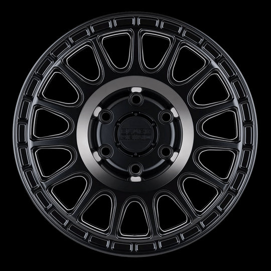 1785SND006140M12A - Black Rhino Sandstorm 17X8.5 6X139.7  0mm Semi Gloss Black W/ Machined Dark Tint Ring - Black Rhino Wheels Canada