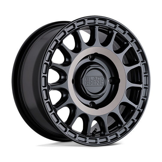 1570SND514136M06 - Black Rhino Sandstorm Utv 15X7 4X137  51mm Semi Gloss Black W/ Machined Tint - Black Rhino Wheels Canada