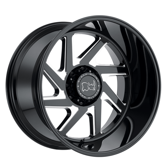 2012SWV-45150B10 - Black Rhino Swerve 20X12 5X150 -44 mm Gloss Black W/ Double Milled Spokes - Black Rhino Wheels Canada