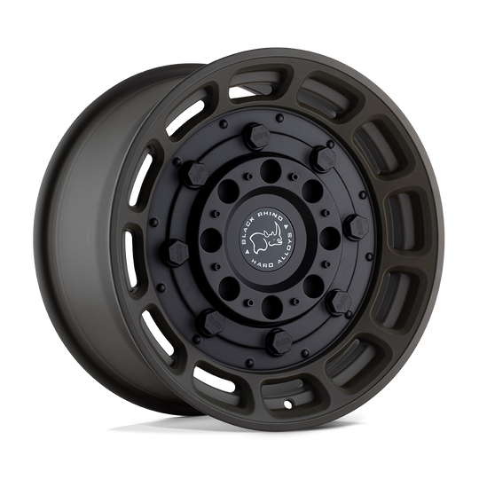 1785WHG-85127N71 - Black Rhino Warthog 17X8.5 5X127 -18 mm Matte Olive Dab Green With Black Center - Black Rhino Wheels Canada
