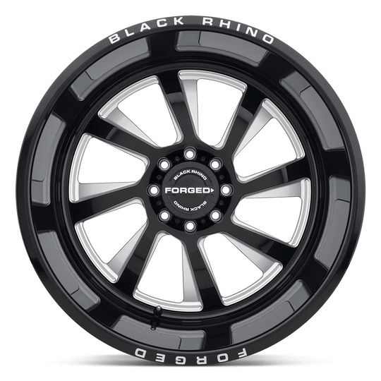 2414BLR-68170B25R - Black Rhino Blaster 24X14 8X170 -76 mm Gloss Black W/ Milled Spokes - Directional - Black Rhino Wheels Canada