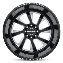 Charger l'image dans la galerie, 2214BLR-68180B25L - Black Rhino Blaster 22X14 8X180 -76 mm Gloss Black W/ Milled Spokes - Directional - Black Rhino Wheels Canada