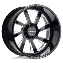 Charger l'image dans la galerie, 2214BLR-65127B71L - Black Rhino Blaster 22X14 5X127 -76 mm Gloss Black W/ Milled Spokes - Directional - Black Rhino Wheels Canada