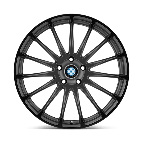 1985BYA155120B74 - Beyern Aviatic 19X8.5 5X120  15mm Matte Gunmetal W/ Gloss Black Lip - Beyern Wheels Canada