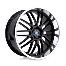 Load image into Gallery viewer, 1780BYM155120B74 - Beyern Mesh 17X8 5X120  15mm Gloss Black W/ Mirror Cut Lip - Beyern Wheels Canada