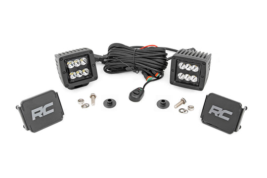 71047 LED Light - Ditch Mount - 2" Black Pair - Spot Pattern - Ford Bronco (21-23) Rough Country Canada