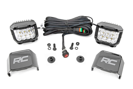 71050 LED Light - Ditch Mount - 2" Chrome Pair - Wide - Ford Bronco (21-23) Rough Country Canada