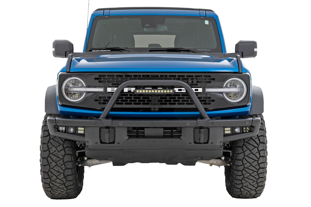 51116 Safari Bar - 12" LED Light Bar - Black - Single Row - OE Modular Steel - Ford Bronco 4WD ( Rough Country Canada