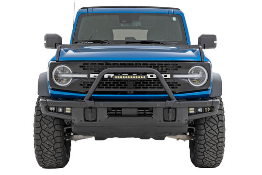 51117 Safari Bar - 12" LED Light Bar - Black - DRL - Single Row - OE Modular Steel - Ford Bronco 4WD ( Rough Country Canada